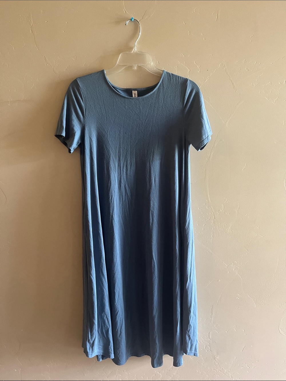 Zenana Outfitters Slate Blue Short-Sleeve Midi Swing Dress
